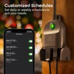 Geeni Outdoor Duo Wi-Fi Smart Plug | 2 Weatherproof Outlets, Compatible with Alexa & Google Assistant | Wireless Remote Control & Timer for Holiday Lights, Appliances, and More, 2-Pack - Image 5