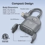 Geeni Outdoor Duo Wi-Fi Smart Plug | 2 Weatherproof Outlets, Compatible with Alexa & Google Assistant | Wireless Remote Control & Timer for Holiday Lights, Appliances, and More, 2-Pack - Image 6