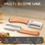 Multi-Functional Vegetable Peeler for Kitchen, Ultra-Sharp Stainless Steel Blade with Wooden Handle and Bottle Opener, For Vegetables or Fruits that Need to Be Peeled (3 Pcs) - Image 3