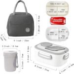Lunch Box For Women, Bento Box Adult With 2-Tier Container, Lunch Bag, Sauce Pod, Utensil Set. Lunch Containers, Salad Container. BPA-Free, Microwave/Dishwasher Safe (White) - Image 3