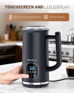 SIMPLETASTE Milk Frother, 4-in-1 Electric Milk Steamer with LED Touch Screen, Automatic Warm and Cold Foam Maker and Milk Warmer for Latte, Cappuccinos, Macchiato - Image 3