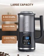 SIMPLETASTE Milk Frother, 4-in-1 Electric Milk Steamer with LED Touch Screen, Automatic Warm and Cold Foam Maker and Milk Warmer for Latte, Cappuccinos, Macchiato - Image 5