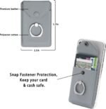 RFID Card Holder & Ring Stand for iPhone, Android, All Smartphones - Light Grey - Image 3