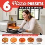 Gourmia Indoor Pizza Oven Air Fryer Toaster – 1800W Countertop Multi-Cooker with Pizza Stone, Digital Controls & 6 Presets, Stainless Steel - Image 3