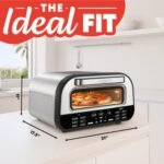 Gourmia Indoor Pizza Oven Air Fryer Toaster – 1800W Countertop Multi-Cooker with Pizza Stone, Digital Controls & 6 Presets, Stainless Steel - Image 5