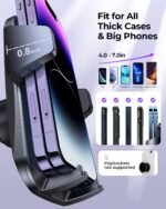 Car Phone Holder, [Thick Cases Friendly] Car Phone Holder Mount, Hands-Free Phone Mount for Car Fit for iPhone for Samsung and Smartphone - Image 4