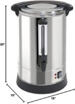 100-Cup XL Commercial Coffee Urn | Stainless Steel Coffee Maker Hot Beverage Dispenser for Catering & Events | Extra Large Commercial Size Coffee Brewer Broiler - Image 5
