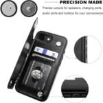 ONETOP Compatible with iPhone 16e Wallet Case with Card Holder, PU Leather Kickstand Card Slots Case, Double Magnetic Clasp and Durable Shockproof Cover 6.1 Inch (Black) - Image 6