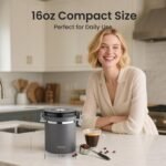 Veken Coffee Canister, Airtight Stainless Steel Kitchen Food Storage Container with Date Tracker and Scoop for Beans, Grounds, Tea, Flour, Cereal, Sugar, 16OZ, Gray - Image 3