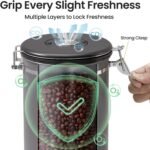 Veken Coffee Canister, Airtight Stainless Steel Kitchen Food Storage Container with Date Tracker and Scoop for Beans, Grounds, Tea, Flour, Cereal, Sugar, 16OZ, Gray - Image 4