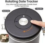 Veken Coffee Canister, Airtight Stainless Steel Kitchen Food Storage Container with Date Tracker and Scoop for Beans, Grounds, Tea, Flour, Cereal, Sugar, 16OZ, Gray - Image 6