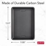 GoodCook PRO Oblong Baking Pan Nonstick Warp & Scratch-Resistant Dishwasher-Safe Carbon Steel Construction for Even Baking Oven Safe to 480°F, 9 x 13-Inch, Gray - Image 3
