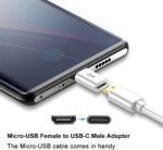 Adapter Micro USB to USB C (4 Pack), Micro-USB Female to USB-C Male OTG Adapter Compatible with Samsung Galaxy, LG, Huawei, Type-C Phones, Tablets and More (2 Black and 2 White) - Image 3