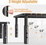 ELIVED 2 Pack Monitor Stand Riser - 3 Height Adjustable Monitor Stand for Laptop, Computer, PC, Printer, Mesh Metal Monitor Riser for Desktop Organizer. - Image 4