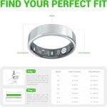 Smart Ring - Free SpO2 Sleep Tracker | No Subscription | IP68 Waterproof Fitness Tracker | 24/7 Activity Monitor | Step Counter & Tracking | Sleep & Workout Accessory Silver 9 - Image 3