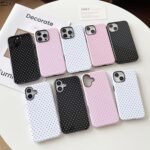 Compatible with iPhone 15 Case, Fashion Cute Polka Dot Pattern Aesthetic Design for Women, Soft TPU and Hard Back Shockproof Phone Case for iPhone 15 6.1 inch, Black - Image 3