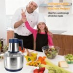 Food Processor,5-Speed Electric Food Chopper,Meat Grinder 5L(20Cups) with Two 6-Blade Sets,500W Powerful Vegetable Chopper Used for Dough Mixing,Meat, Nuts, Fruits, Garlic and Vegetables - Image 5