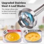 Liebe&Lecker Immersion Blender Handheld Cordless, 3 in 1 Cordless Hand Blender, 8 Speed Emulsion Blender Handheld with Whisk Milk Frother for Soup Smoothie - Image 4