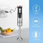 Liebe&Lecker Immersion Blender Handheld Cordless, 3 in 1 Cordless Hand Blender, 8 Speed Emulsion Blender Handheld with Whisk Milk Frother for Soup Smoothie - Image 5