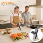 Safe mandoline slicer for kitchen, FEICO multifunctional vegetable cutter mandolin chopper for vegetable veggie potato - Image 4
