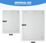 Tempered Glass Cutting Board for Kitchen, Clear Glass Board for Countertop, Heat Resistant, with Non-Slip Feet, 12x16" & 12x8" 2 Pcs Clear - Image 3