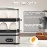 Evoloop Rapid Egg Cooker Electric 12 Eggs Capacity, Soft, Medium, Hard Boiled, Poached, Omelet Maker Egg Poacher & Vegetable Steamer, BPA Free Tray - Image 4