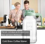 Fermus Set of 2 Cold Brew Coffee Maker, 64oz / 2Quart Glass Pitcher with Stainless Steel Filter and Pour Spout Handle Lid, Mason Jar for Making Cold Coffee, Fruit Drinks, Sun Tea (2) - Image 3