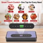 Vacuum Sealer Machine for Food Preservation, 80kPa Powerful Suction, Built‑in Cutter & Starter Kit, Dry & Moist Modes, Digital Countdown, Compact Design, Keep Food Fresh 6X Longer - Image 4