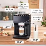 Bosch 500 Series Fully Automatic Espresso and Coffee Machine – Touch Control Panel, Milk Hose, Ceramic Grinder, Uses Beans & Ground Coffee, 9 One-Touch Drinks, in Black TPU40109 - Image 3