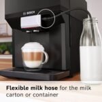 Bosch 500 Series Fully Automatic Espresso and Coffee Machine – Touch Control Panel, Milk Hose, Ceramic Grinder, Uses Beans & Ground Coffee, 9 One-Touch Drinks, in Black TPU40109 - Image 5