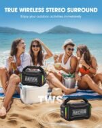 Speakers Bluetooth Wireless: 80W(Peak) Loud Speaker with Bass, 20H Playtime, IPX6 Waterproof, Large Jobsite Speakers for Work, Outdoor, Workshop, Garage, Portable Speaker with TWS (Black) - Image 5