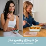 Bentgo Prep 60-Piece Variety Meal Prep Kit - Reusable PFAS & BPA-Free Food Containers 1-Compartment Trays, Prep Bowls, & Snack Boxes - Microwave, Freezer, & Dishwasher Safe (Floral Pastels) - Image 4