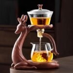 Chinese Gongfu Tea Set - Glass Teapot with Infuser Semi Automatic Tea Maker Set for Loose Leaf Tea (Include 6 cups) - Image 4