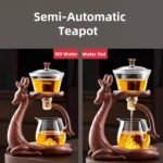 Chinese Gongfu Tea Set - Glass Teapot with Infuser Semi Automatic Tea Maker Set for Loose Leaf Tea (Include 6 cups) - Image 5