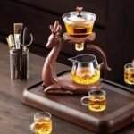 Chinese Gongfu Tea Set - Glass Teapot with Infuser Semi Automatic Tea Maker Set for Loose Leaf Tea (Include 6 cups) - Image 6