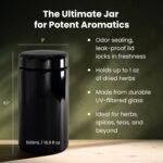 Infinity Jars 500ml (17 fl oz) Airtight UV Glass Jars Odor Blocking, Antistatic, Light Blocking Containers for Herbs, Coffee, Tea & Spices Durable, Refillable & Travel-Friendly Storage - Image 3