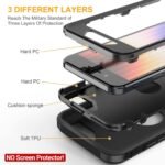 for iPhone SE Case 2022/2020/3rd/2rd,iPhone 8/7 case [Shockproof] [Dropproof] [Military Grade Drop Tested] with Non-Slip Removable Heavy Duty Full Body Phone Case-Black - Image 4