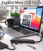 Syntech USB C to USB Hub 4 Ports, Syntech Type C to USB 3.0 Hub with A USB C to USB Adapter (USB 2.0), Thunderbolt 3 to USB Hub, Compatible with iPad Pro, iMac - Image 3