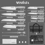 MOSFiATA Kitchen Knife Set, 12 Pcs Japanese Stainless Steel Knife Sets for Kitchen with Oxford cloth storage bag with Knife Sharpening Rod, Dishwasher Safe, For Outdoor - Image 3