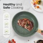 Kitchen Academy Removable Handle Pots and Pans Set - 10 Pieces Green Cookware Set with Removable Handle, RV Induction Cookware Set for Camp - Image 5