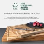 Teakhaus Butcher Block Cutting Board - Large Wooden Cutting Board - Holiday Gift Ideas for Men and Women - Gift-Ready End Grain Wood, Knife Friendly - FSC Certified - Image 4