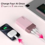 Power Bank Fast Charging, 20000mAh 45W Portable Charger, Samsung Super Fast Charging Portable Phone Charger, USB C Power Bank for MacBook, iPhone 15 14 13 Pro Samsung S24 S23 (Pink) - Image 4