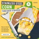 3Pcs Silver Magic Corn Cutter Peeler, corn peeler, Stainless Steel Corn Thresher, Corn Stripper Cob Stripper Tool, Corn Peeler with Ergonomic Handle, Graters, Peelers and Slicers - Image 3
