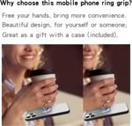 Cavdycidy Bling Metal Cute Butterfly Cell Phone Ring Holder 360°Rotation Finger Stand Kickstand Universal Compatible with All Smartphone(Diamond Purple) - Image 4