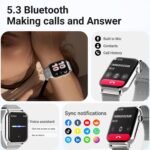 Smart Watches for Women, 1.83'' HD Fitness Tracker with Answer/Make Calls, Heart Rate/Sleep Monitor, 120+ Sport Modes, IP68 Waterproof, Compatible iPhone/Samsung/Android, Silvery - Image 3