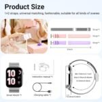 Smart Watches for Women, 1.83'' HD Fitness Tracker with Answer/Make Calls, Heart Rate/Sleep Monitor, 120+ Sport Modes, IP68 Waterproof, Compatible iPhone/Samsung/Android, Silvery - Image 4