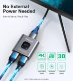 HDMI Switch 4k@60hz Splitter, GANA Aluminum Bidirectional HDMI Switcher 2 in 1 Out, Manual HDMI Hub Supports HD Compatible with Xbox PS5/4/3 Blu-Ray Player Fire Stick Roku (Grey) - Image 5