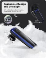 Bluetooth Headset - V5.0 Wireless Handsfree Earpiece Built-in Dual Mic Noise Cancelling, 10 Days Standby 16Hrs HD Talktime Ultralight Headset for iPhone Android Samsung Laptop(Blue) - Image 4
