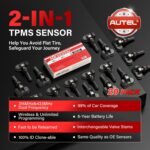Autel TPMS Sensor 2in1 MX-Sensor 315Mhz/433Mhz Bulk of 20, Tire Sensors Rubber Stem TPMS Sensors Programmable by Autel TS408S TS501 PRO TS508WF MK808S-TS, TPMS Relearn/Activate - Image 3