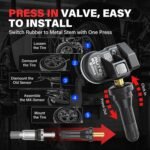 Autel TPMS Sensor 2in1 MX-Sensor 315Mhz/433Mhz Bulk of 20, Tire Sensors Rubber Stem TPMS Sensors Programmable by Autel TS408S TS501 PRO TS508WF MK808S-TS, TPMS Relearn/Activate - Image 4